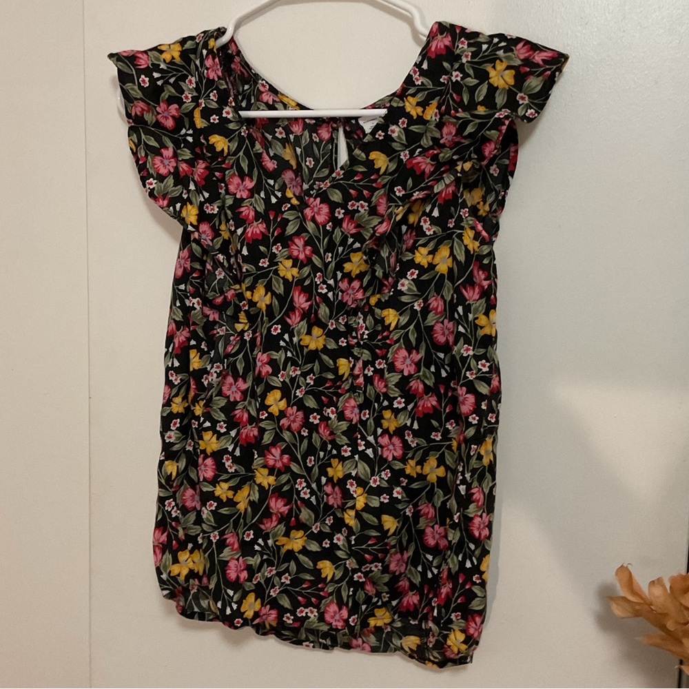 Old Navy Black Floral Blouse